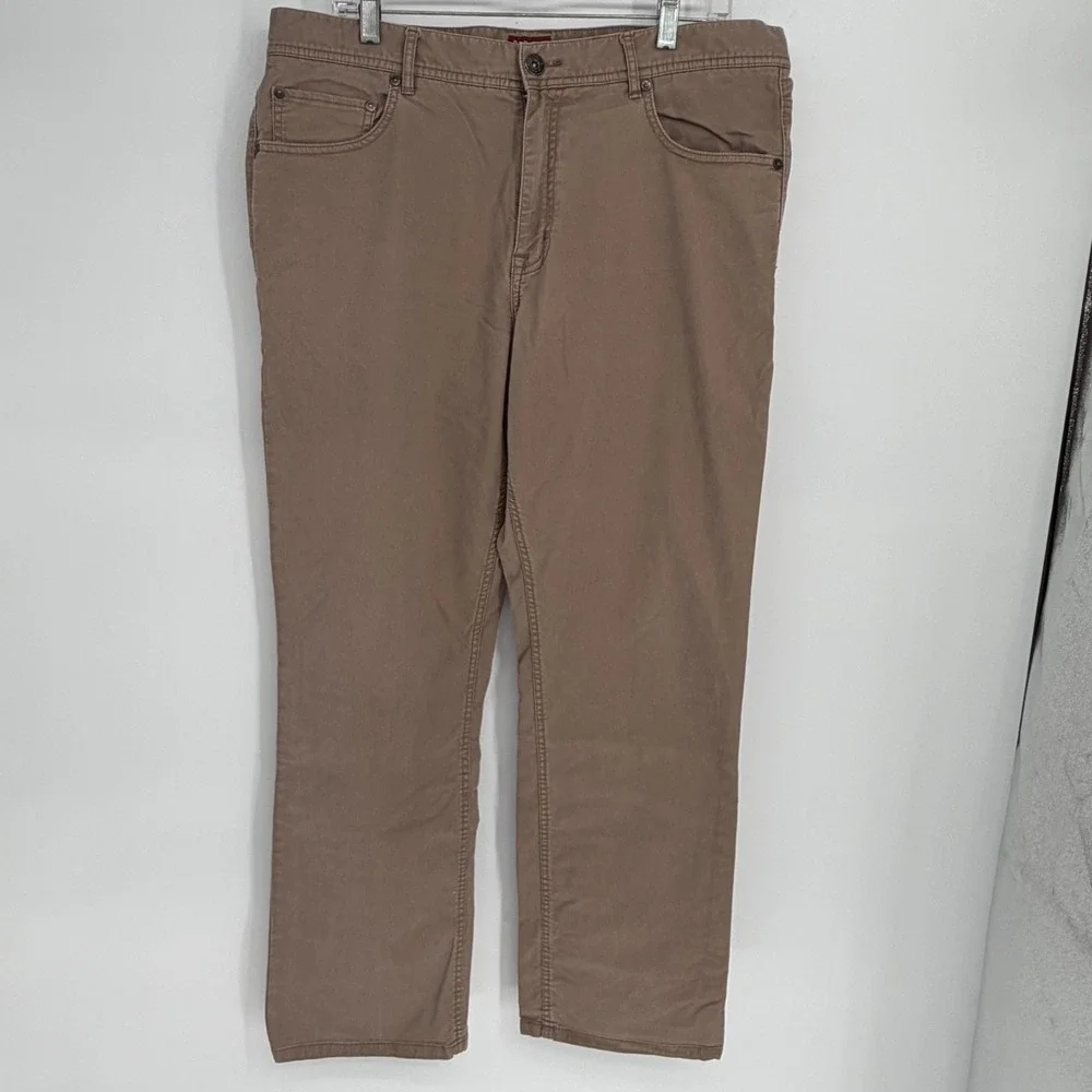 Red Ale by Alesbury Mens Relaxed Straight Pants 36x32 Khaki Tan 5 Pocket Stretch